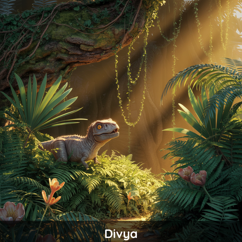 Divya's personalized dinosaur book for kids - Dinosaur Discovery by StoryDiya