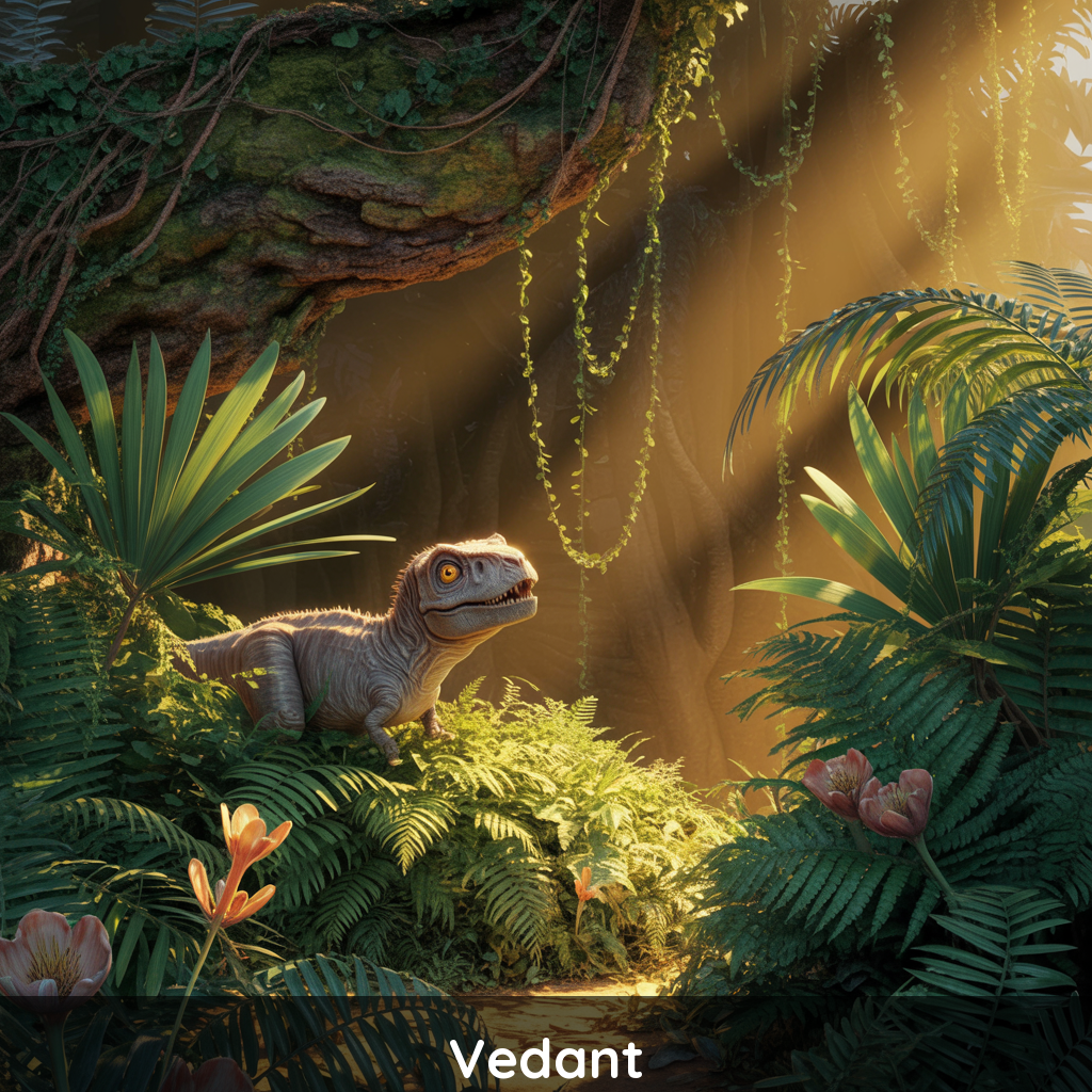 Vedant's personalized dinosaur book for kids - Dinosaur Discovery by StoryDiya