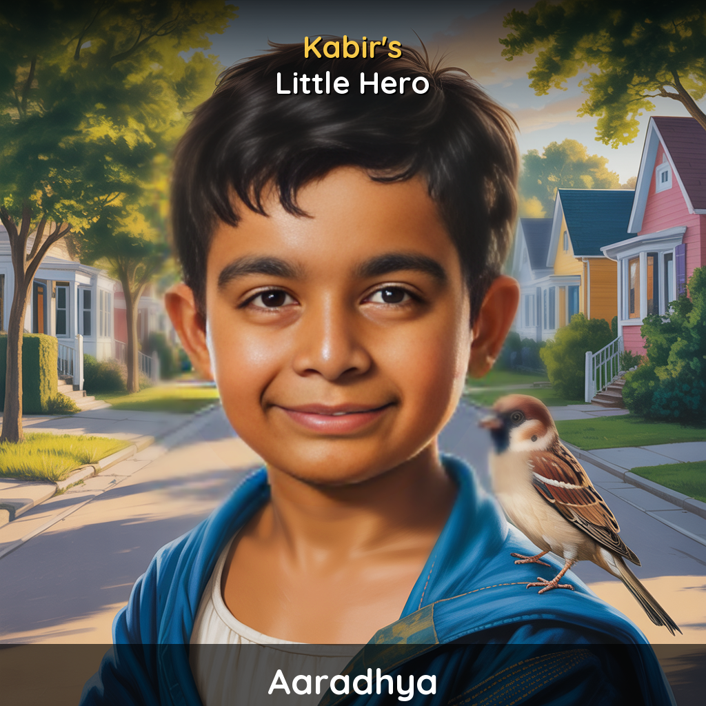 Aaradhya's personalized superhero book - Little Hero by StoryDiya