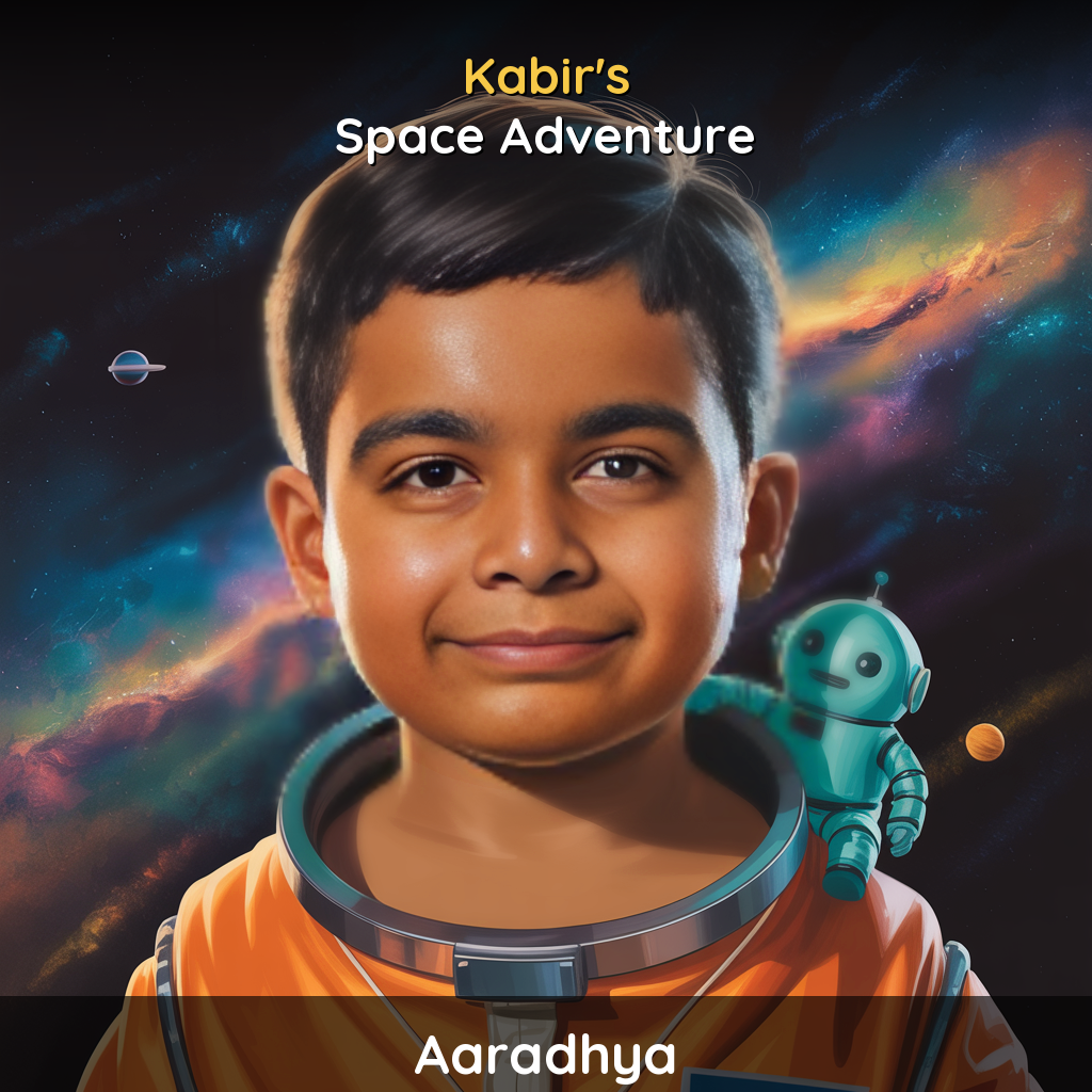 Aaradhya's personalized space book - Space Adventure by StoryDiya