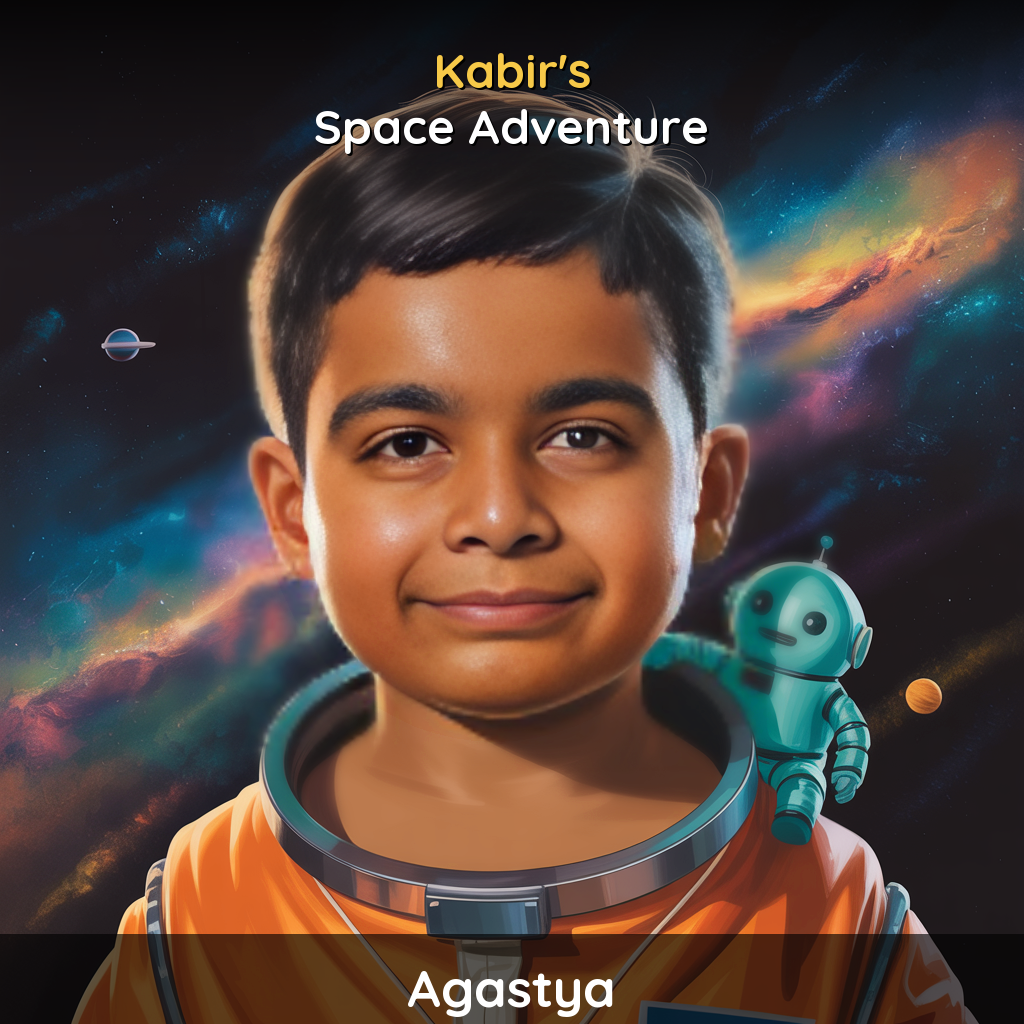 Agastya's personalized space book - Space Adventure by StoryDiya