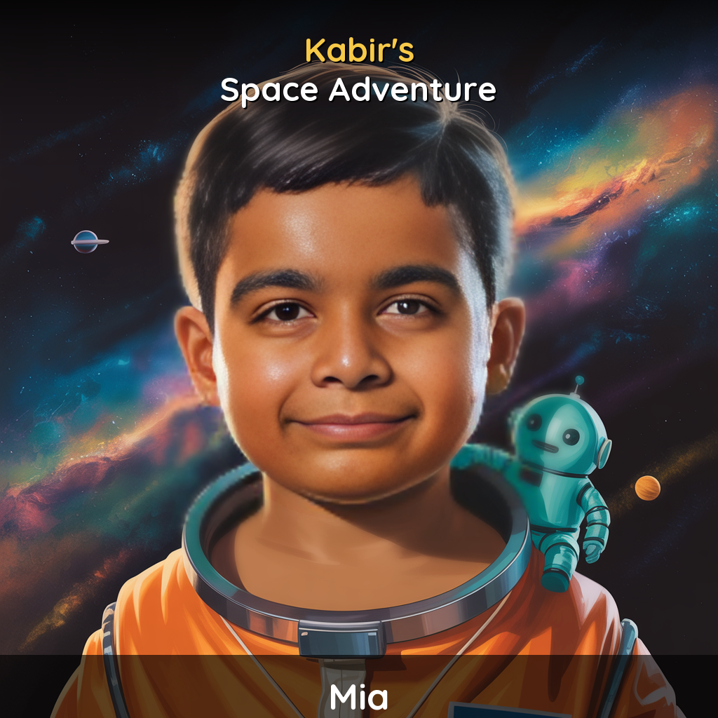 Mia's personalized space book - Space Adventure by StoryDiya