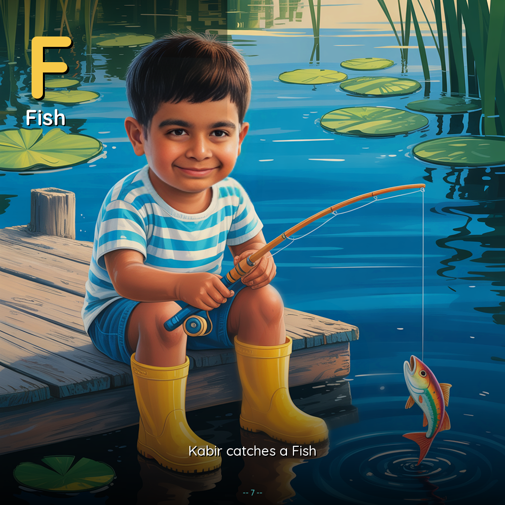 Personalized picture books - alphabet book for kids page